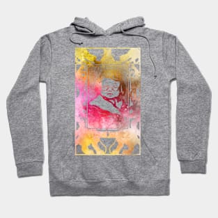 Portrait Of A Cat Fan In Sunset Hoodie